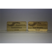 3" x 1.5" x 0.1875" hardwood name tag in eight wood... from ASI 92531 Unique...