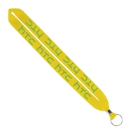 Import Rush 1" Polyester Lanyard with Silver Crimp & Ring