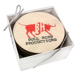 Ultra Vivid Birch Wood Coaster Set of 2