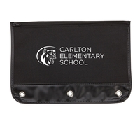 Zippered school kit pouch made of polyester with three reinforced metal......