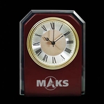 TERRA WOOD CLOCK WITH GLASS TRIM