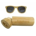 Premium Bamboo Sunglasses with Round Case