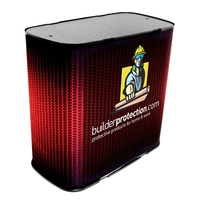 Transforming podium hard roller case with custom graphic stretch fabric...