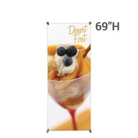 27.5" x 69" natural looking bamboo X-style banner stand with travel... from...