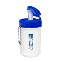 30 antibacterial, alcohol-free wipes in a canister made from non-woven...