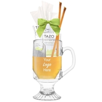 Tea and Honey in Glass Pedestal Mug