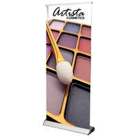 36" x 80" Silver economy retractable banner stand.... from ASI 30442 Above &...