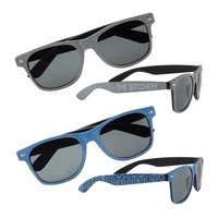 Denim printed sunglasses with shatter-resistant lenses and customization.......