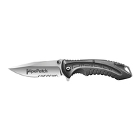 Pocket knife with 4 1/2" aluminum handle with rugged gray inlay... from ASI...
