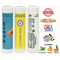 SPF15 Natural Beeswax Peppermint, Orange or Tropical Lip Balm - CMYK... from...