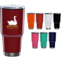 24 oz. plastic double-walled tumbler with push open sliding lid.... from ASI...