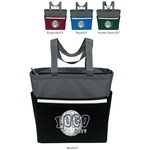 Two-Tone Accent Zip Tote