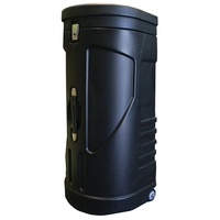 Mobile molded plastic podium half hard case with inset wheels.... from ASI...