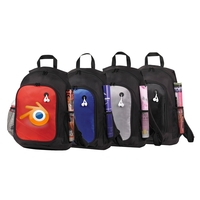 Computer backpack with earphone port, inside organizer, and two side mesh......