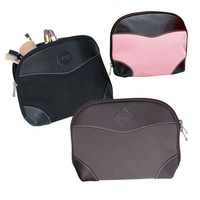 Brushed twill and full grain leather cosmetic bag vintage.... from ASI 79384...