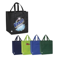 13" x 15" non-woven, recyclable shopper tote bag with board insert... from...