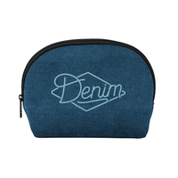 Denim Neoprene cosmetic kit for toiletries with zipper closure and gusset.......
