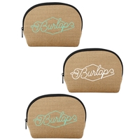 Burlap Neoprene cosmetic kit for toiletries with a zipper closure and... from...