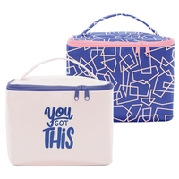 Rectangular vegan leather make-up kit with a zippered closure.... from ASI...