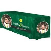 88" x 104" three-sided polyester table cover with dye sublimated imprint......