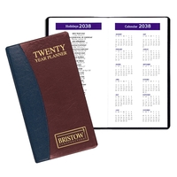 Stitched and stapled, vertical format reference planner with Carriage vinyl...