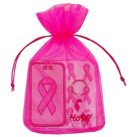 Pink ribbon kit with 20 embroidered peel & stick appliques, luggage... from...