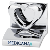 Heart shaped business card holder made of metal.... from ASI 40544 Binaco /...