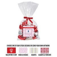 Mug stuffer bag filled with 4 oz. of assorted chocolate hearts... from ASI...