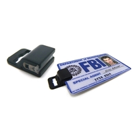 Rectangular government identification clip for slotless badges and cards....