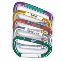 2.25" x 1.5" anodized aluminum carabiner clip and split ring. Assembled......