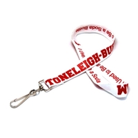 35" x 3/4" lanyard made from recycled materials with detachable buckle......