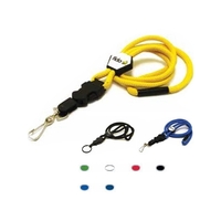 35" x 3/8" polyester cord lanyard with hex slide, squeeze buckle,... from ASI...