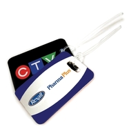 4" x 2.75" luggage tag with cutout opening. Assembled in the... from ASI...