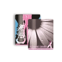 3.5" x 5" plastic lanyard card with Breast Cancer Awareness theme.... from...