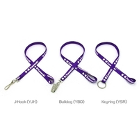 35" x 3/8" polyester flat lanyard with assorted attachments and woven... from...