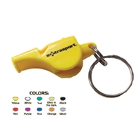 2" x .75" whistle with epoxy dome and keychain split ring.... from ASI 30250...