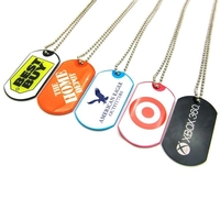 2" x 1.25" anodized aluminum dog tags with 5" or 24"... from ASI 30250 AZX...