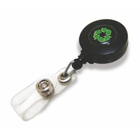 1.25" round plastic badge reel made from recycled materials with 30"... from...