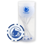 Golf Ball Tube with Tees & Poker Chip Ball Marker