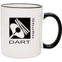 11 oz. white ceramic mug with a colored handle and stylish... from ASI 71920...