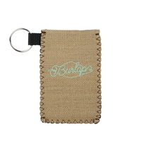 Burlap Neoprene holder w/colored stitching for your credit cards, I.D....