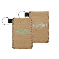 Burlap Neoprene holder w/colored stitching for your credit cards, I.D....