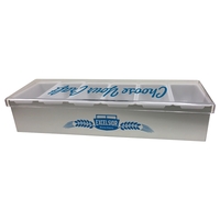 17.5" x 5.25" x 3.5" stainless steel condiment caddy with clear... from ASI...