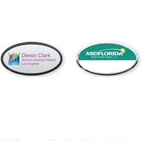 Plastic Framed Badges Oval - No Personalization (UV Inkjet)