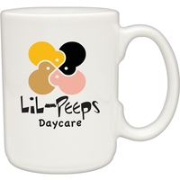 15 oz. white ceramic mug with a direct screen imprint.... from ASI 71920...