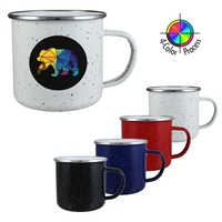 16oz Enameled Steel Campfire Mugs, four color... from ASI 80093 Pyrographics...