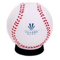 Plastic baseball shaped coin bank with a bottom removable cap.... from ASI...