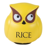 Owl shaped stress reliever made of polyurethane foam; customization...