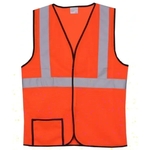 Single Stripe L/XL Orange Mesh Safety Vest