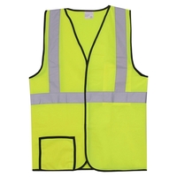 Single-stripe yellow solid safety vest with 2" reflective horizontal...